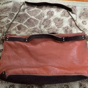 Jo Leather & Suede Drew Handbag Purse Tote Bag Crossbody
